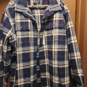 Carhartt Navy and Cream Checkered Shirt